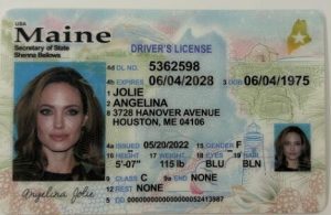 Maine Driver License - Maine Scannable IDS