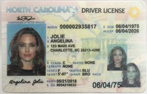 North Carolina Driver License - North Carolina Scannable IDS